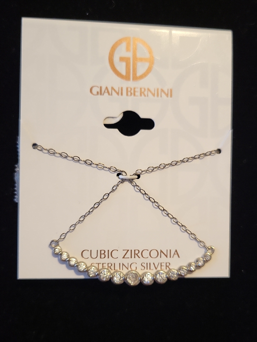 Giani Bernini Sterling Silver Necklace With CZ Stone Pendant